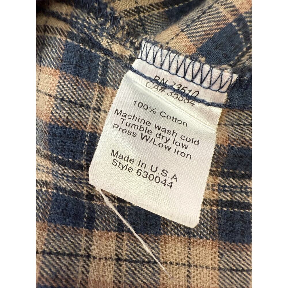 Patchwork Plaid Button Top Flannel Western Boho Shirt Coastal Cowgirl small - Picture 7 of 8